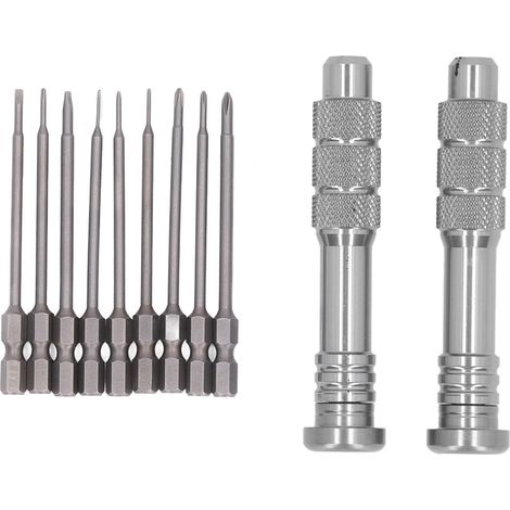 Schlitzschraubendreher-set Aus Stahl Mit 9 Bits, 2 Griffen, Handwerkzeug Für Kameraobjektive, Computer-elektroreparatur