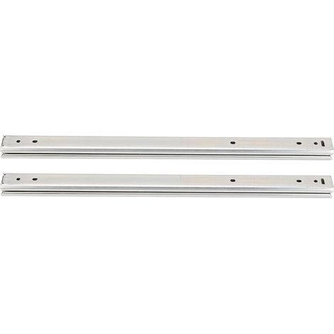 Schubladenschiene Aus Kaltgewalztem Stahl, 2 Stück, 200 Mm Breit, 27 Mm Tief, 3-lagig, Vollauszug, Doppelwandig, Kugelgelagert