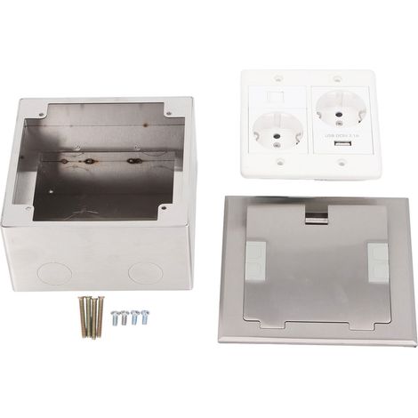 Bodeneinbausteckdose 2500w 16a 2 Steckdosen 1 Usb-anschluss Für Computer Integriertes Netzteil