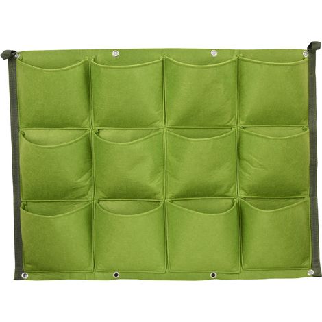 12 Vertikale Taschen, Begrünende Wandhänge-pflanzsäcke Für Den Außenbereich, Pflanzgefäß Für Den Garten