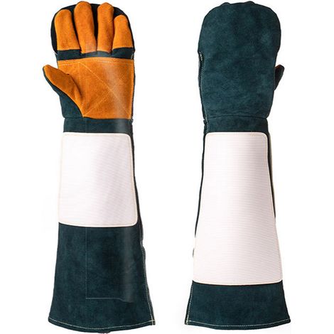 Professionelle, Bissfeste Sicherheitshandschuhe, Lang, Dick, Eng Vernäht, Schonende Handhabung Beim Haustiertraining, 60 Cm / 23,62 Zoll