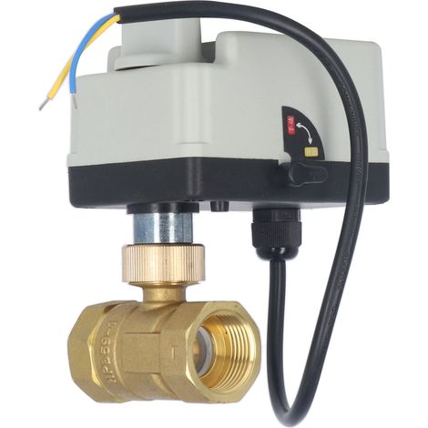 Motorbetriebenes Kugelventil, Normalerweise Geschlossen, Schutzart Ip54, Messinggehäuse, Abs-außenhülle, 2-wege, Elektrisch, 12–24 V Gleichstrom, Dn20 3/4 Zoll