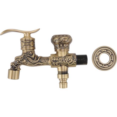 Zweigriff-einloch-armatur Aus Messing Mit Antikisiertem, Ölgegeriebenem Drachenmotiv Für Badezimmerwaschbecken Oder Aufsatzwaschbecken