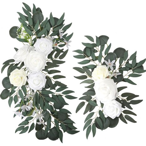 Hochzeitsschleifenblumen, Künstliche Rosen Kombiniert Mit Seidenpfingstrosen Für Hochzeitsdekorationen Zur Hochzeitsfeier (c)