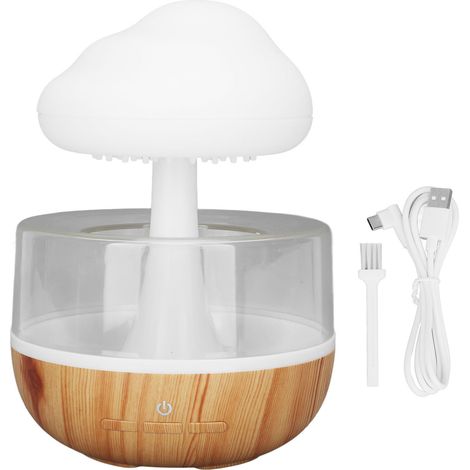 Niedlicher Luftbefeuchter In Form Einer Regenwolke Mit Tropfendem Wasser Und Ätherischen Ölen, Inklusive 7 Led-leuchten Für Den Nachttisch