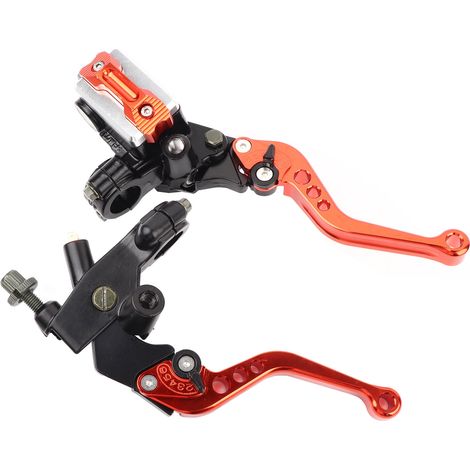 Paar Universelle Motorrad-brems- Und Kupplungshebel Mit Ausgleichsbehälter, 7/8" (22 Mm), Orange