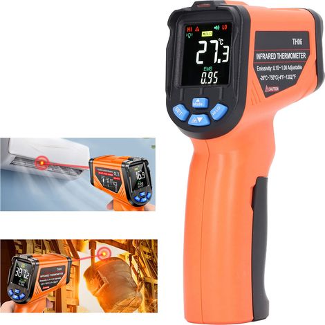 Infrarot-thermometer, Laser-thermometer, -20 °c Bis 750 °c (-4 °f Bis 1382 °f), 【industrie-thermometer】 Berührungsloses Thermometer, Digitales Lcd-display, Einstellbarer Emissionsgrad (nicht Für Den M