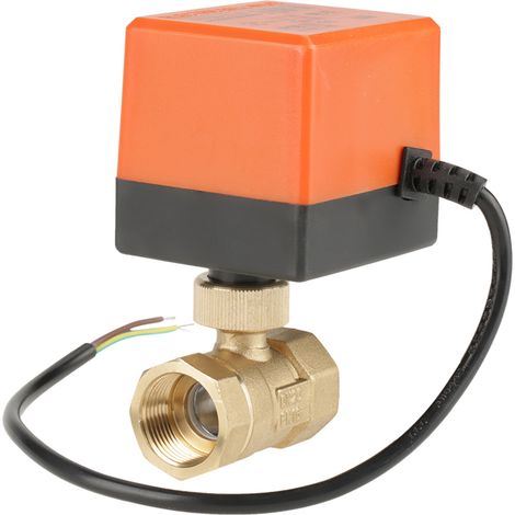Präzisionsgefertigtes, Motorisiertes 2-wege-kugelventil Mit Flexibler Verkabelung Und Einem G3/4"-messingkugelventil Für Gebäudeautomation, Wassersteuerung Und Durchflussregelung.