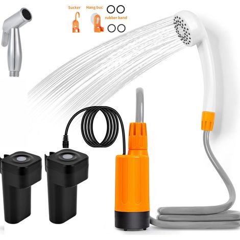 Tragbare Campingdusche, Camping-duschpumpe, Tragbare Duschpumpe, Eimerwasserpumpe Für Einen Stabilen Und Sanften Duschkopf, Für Camping, Reisen Und Outdoor-aktivitäten, Orange