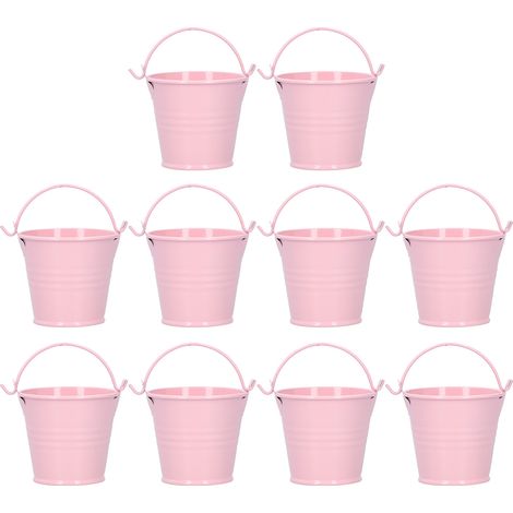 Mini-blumentöpfe Für Sukkulenten, 10 Stück, Kleine Metalleimer Für Die Innen- Und Außendekoration, Rosa, 4 X 5,5 X 6 Cm