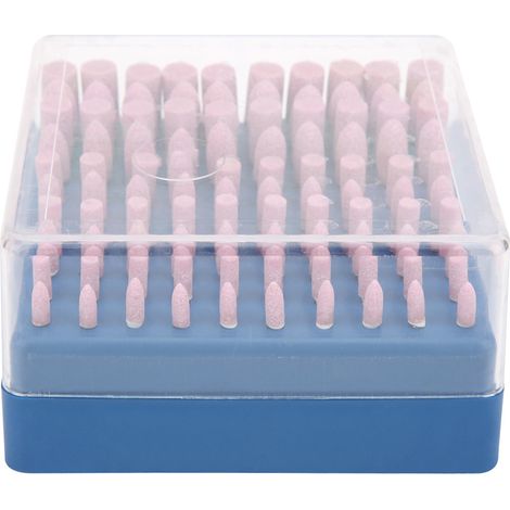 Rosa Aluminiumoxid-schleifköpfe, 100 Stück, Steinpolierwerkzeugset, Pa-schleifmittel, Körnung 80, 3 Mm Schaft
