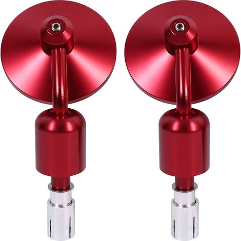 Paar 7/8" Runde Lenkerendenspiegel Motorrad-seitenspiegel Rot