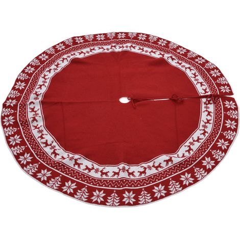 Weihnachtsbaumdecke, Weiches, Strukturiertes Weihnachtsbaumkissen Für Einkaufszentren Und Wohnzimmer (rot)