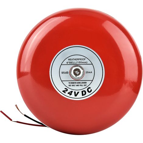 Runde 24-v-metallalarmglocke, Rote Sicherheits-feueralarmglocke
