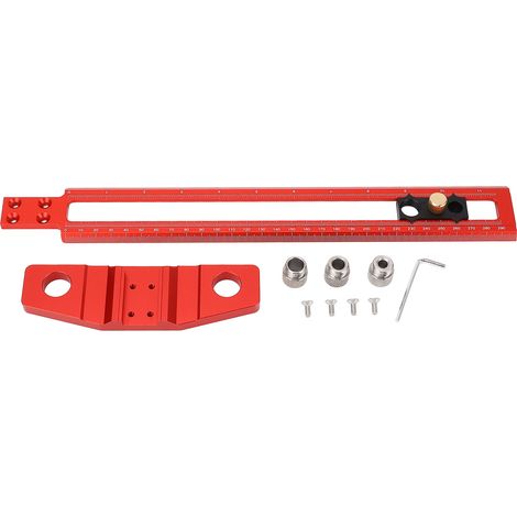 T-lineal, 30 Cm, Zollskala, Aluminiumlegierung, Bohrpositionierung Mit Bohrhülsen Von 6 Mm Bis 10 Mm