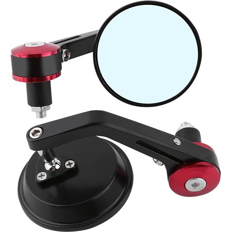 Paar Universelle 7/8"-rund-motorradlenkerspiegel, Rot