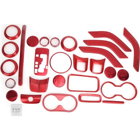 Interieur-zierleisten-set (28-teilig) Für Jeep Wrangler Jk Jku (2- Und 4-türer, Baujahre 2011–2018), Rot