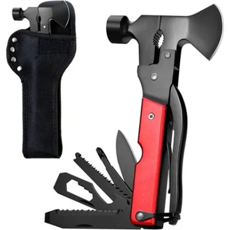 Mehrzweck-werkzeugaxt Aus Edelstahl, Tragbarer Sicherheitshammer Für Outdoor-camping, Griff Aus Eloxiertem Aluminium