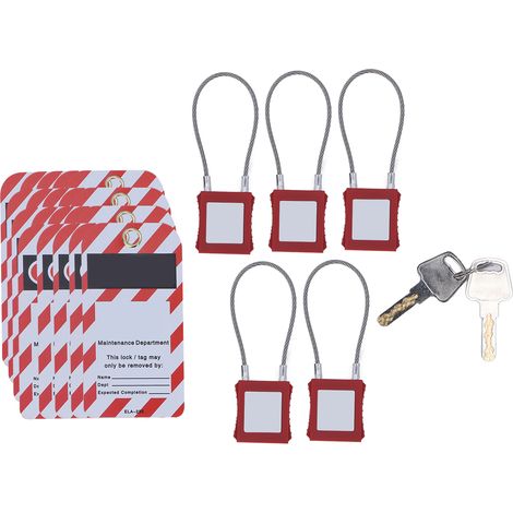 Elektrisches Vorhängeschloss Mit Schlüssel Für 5x Und 20 Anhänger, Aus Edelstahl Mit Stoßfestem, Verlustsicherem Kabel Und Edelstahl-verriegelungssystem.