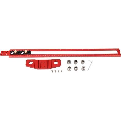 Bohrpositionierungslineal, Quadratisches T-lineal Für Die Holzbearbeitung, Aluminiumlegierung, 50 Cm Metrische Skala In Zoll, Mit Bohrhülsen