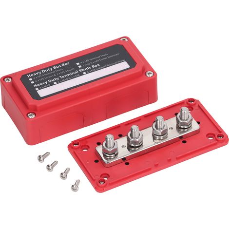 Sammelschienenkasten Mit Schrauben, M10-anschlussbolzen, Stromverteilerblock, 48 V 300 A Rote Sammelschiene