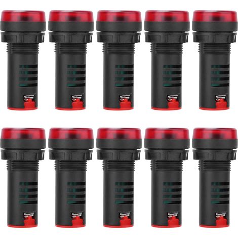 10 Stück Berm® Led-summer Ad16-22sm, Rot Blinkende Alarmanzeige Mit Ac/dc12v