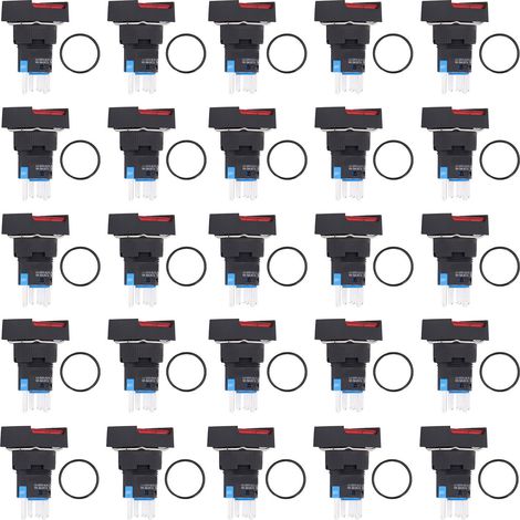 25 Stück Momenttaster Mit Selbstverriegelung, 16 Mm Quadratisch, Mit 24-v-beleuchtungsset