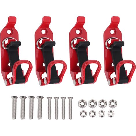 Dachgepäckträger-schaufelhalterung Aus Zinklegierung, Metall Und Gummi, Mit Axtklemme Und Montagehalterungen. Geeignet Für Anhänger Und Geländewagen. Rot, 4 Stück.