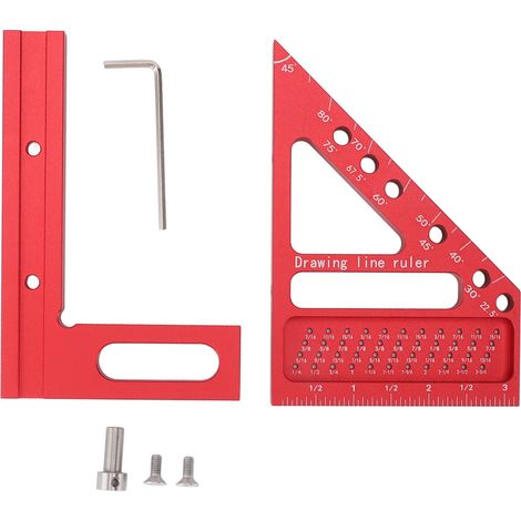 Winkelmesser Für Schreinerlöcher, 3d-messwerkzeug Aus Aluminiumlegierung Mit 45- Und 90-grad-winkeln Für Die Holzbearbeitung.