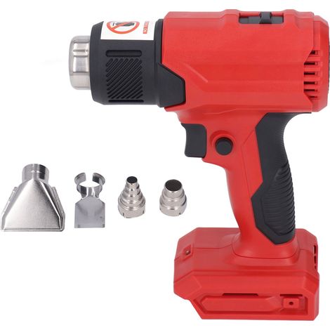 Kabellose Heißluftpistole, Schnelles Aufheizen, Rutschfester Griff, Vielseitig Einsetzbar Mit 4 Düsen Für Autofolien, Drahterweichung, Farbentfernung (blau) (gelb) (rot)