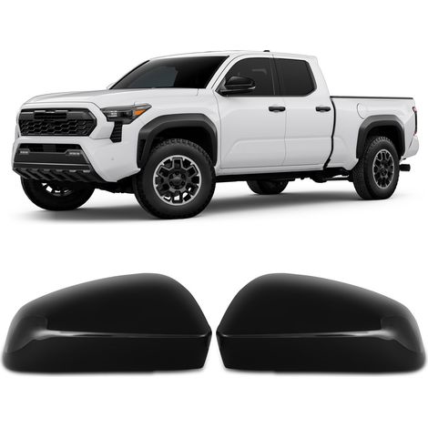 Set Mit 2 Seitenspiegelkappen – Glänzend Schwarz – Kratzfest – Für Toyota Tacoma 2024