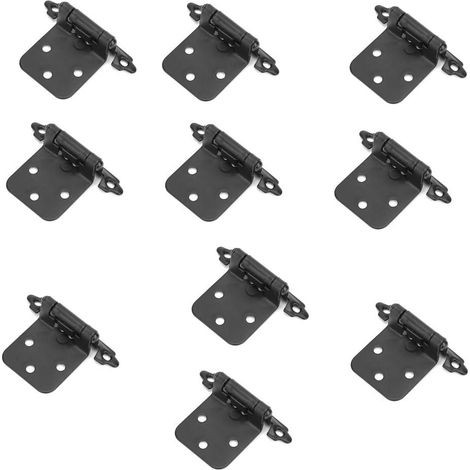 10 Stück Amerikanische Stahl-selbstschließfeder-scharniere Für Schränke, Wohnaccessoires (schwarz)