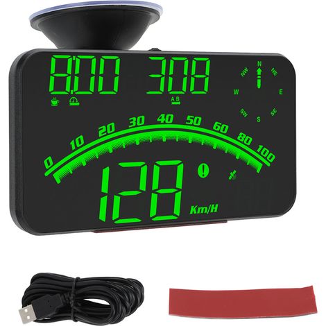 Hochauflösendes, Intelligentes Led-hud-display, Multifunktionaler Gps-geschwindigkeitsalarm, Universeller 5v-tachometer Für Pkw Und Lkw, Grün