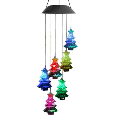 Solarbetriebenes Windspiel, Weihnachtsbeleuchtung, Wasserdicht, Led-windspiel Mit Farbwechsel Für Terrasse, Garten Und Zuhause (2)