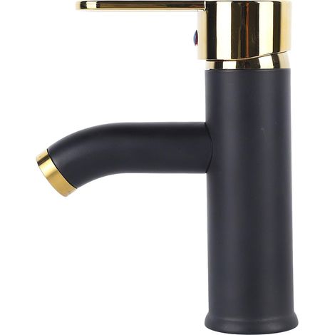 Badezimmerarmatur, Einloch-griff, Kurze Armatur In Gold, Edelstahl Waschbeckenarmatur In Gold Und Schwarz Küchenarmatur Für Spülbecken