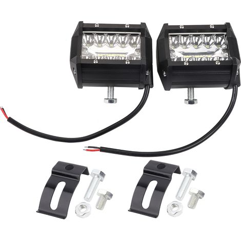 2-teiliger Kfz-arbeitsscheinwerfer Aus Aluminium, Nebelscheinwerfer, Ip68, 12 V Dc-eingang, Weißes Licht (6000 K), Schwarzes Gehäuse