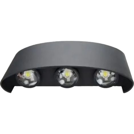 Led-wandleuchte Für Den Außenbereich, 6 Leds, Wasserdichte Aluminium-gartenleuchte, 6 W, Ac 100–260 V, Schwarz