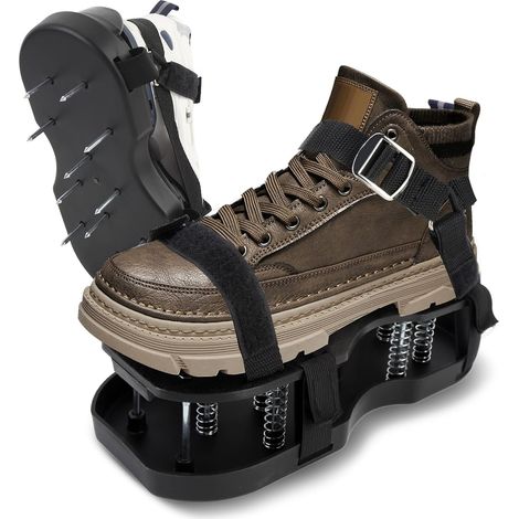 Rasenlüfter-sandalen Mit Stollen Zum Belüften, Nivellieren Und Für Epoxidharzböden. Stahlstollen, Metallschnallen, Einheitsgröße