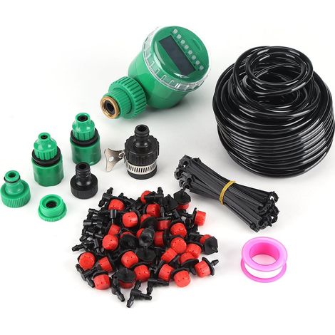 Mikro-tropfbewässerungssystem, 25 M Diy Automatisches Pflanzenbewässerungssystem Mit Zeitschaltuhr Zur Autonomen Bewässerung Von Blumen, Pflanzen Usw.