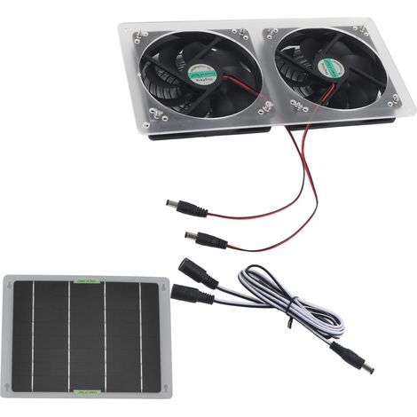 Solar-lüfterset, 100 W, 12 V, Tragbar, Wasserdicht, Solarbetrieben, Doppel-abluftventilator (ohne Energiespeicher), Solarpanel-set Für Zuhause