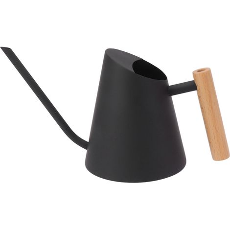 Gießkanne Mit Langem Ausguss, Rostfreier Edelstahl-gießtopf Mit Holzgriff Für Bonsai Im Innen- Und Außenbereich, Schwarz