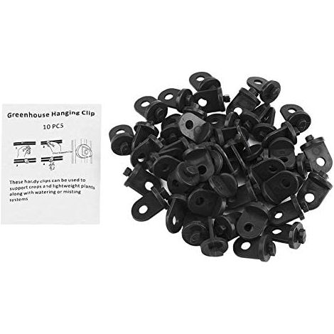 50 Stück Garten-gewächshausclips, Hängehaken, Pflanzenclips, Gartenwerkzeug-set, Pflanzenbefestigungen, Schwarz