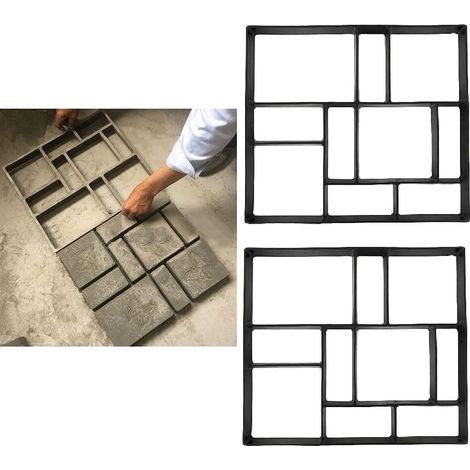 Betonpflasterform Für Den Garten, Kunststoffpflasterform, Asymmetrische Steinform Für Betonziegelplatten Und Beton Für Diy-gartenwege, Terrassen Und Patios (45x40x4cm)