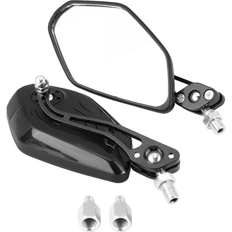 Paar Motorradspiegel Aus Aluminium Mit Flammenmuster, 8 Mm × 10 Mm, In Schwarzer Kohlefaser