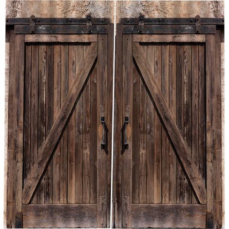Holztür, Wohnzimmer-/schlafzimmerstil, Halbverdunkelndes/halbbeschattetes Fenster, Bedruckter Vorhang, 170 X 200 Cm
