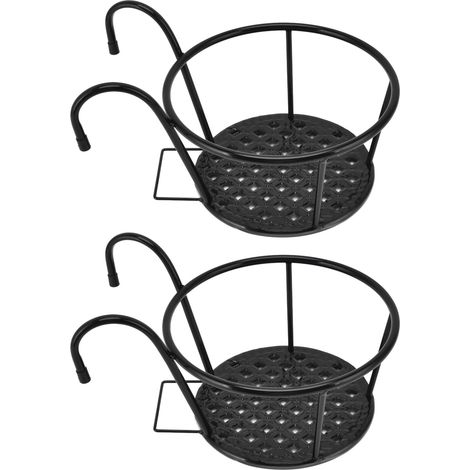 2-teiliger Hängepflanzkorb, Vielseitiger Pflanzenhalter Aus Eisen Für Terrasse, Balkon, Veranda