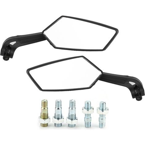 Schwarzer Retro-seitenspiegel Für Motorräder, 2-teiliges Set, L- Und R-stange