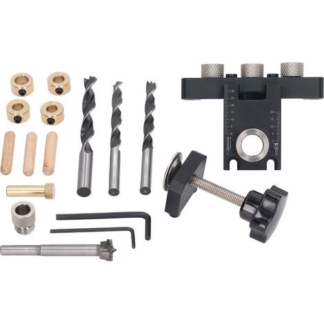3-in-1 Taschenlochbohrlehren-set Aus Aluminiumlegierung Für Die Holzbearbeitung – Rundholz-dübelbohrset