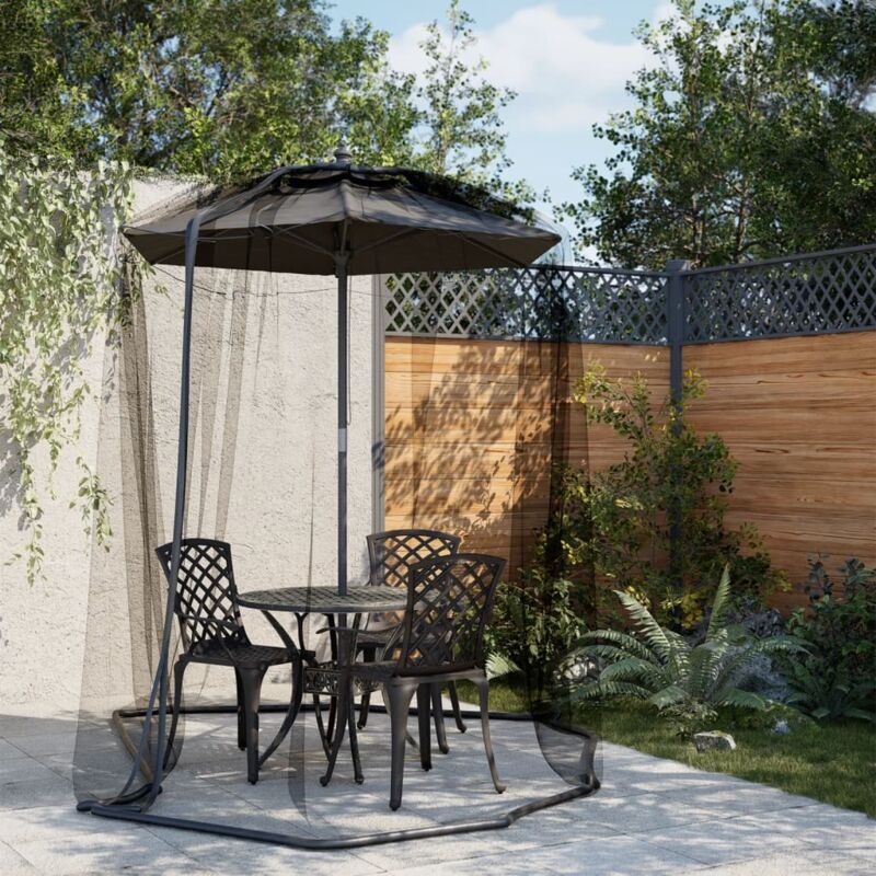 Moskitonetz Für Sonnenschirm, 220 Maschen, Schwarz, Ø 300 X 230 Cm