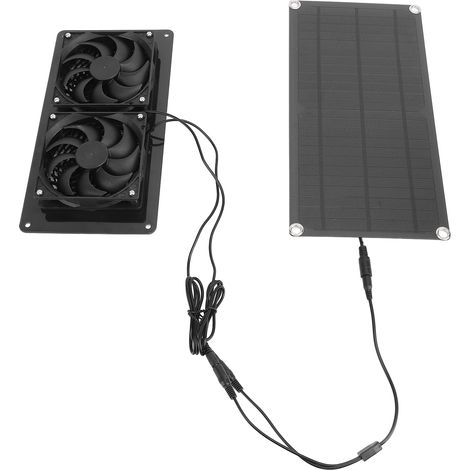 10w 18v Abs Solar-abluftventilator, Wind- Und Wasserdichtes Panel, Doppelventilator-set Für Tierhäuser, Hühnerställe, Gewächshäuser